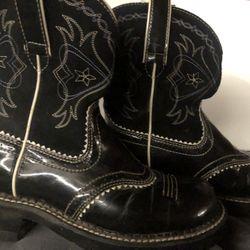 Fancy Black Boots Size 6.5