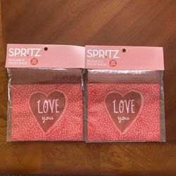 NEW Hearts Love You Sealable Treat Bags 