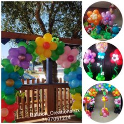Balloon flower arch , columns, and centerpieces