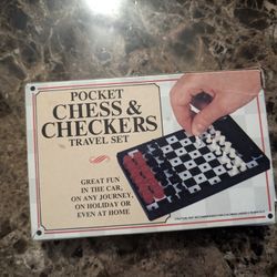 Vintage Retro Pocket Chess & Checkers Travel Set