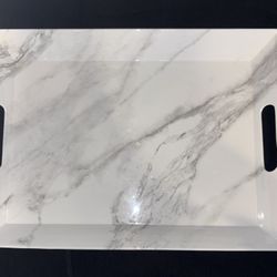 White Faux Marble Style Serving Tray. 