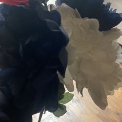 Flowers Red And White And Blue  