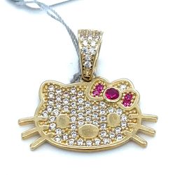 10Kt Yellow Gold CZ Hello Kitty Pendant 2.50g 204554/16