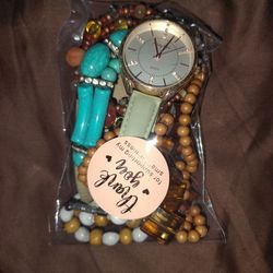 mix of jewelry..mystery / browns and greens bag*