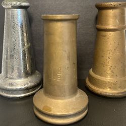 Lot Of (3) Straight Stream Vintage Fire Nozzles