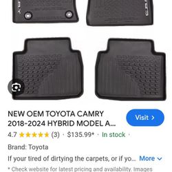 2024 Toyota Camry Oem All Weather Mats