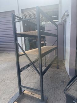 Black heavy metal rack