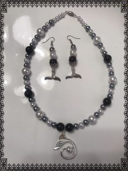 Mermaid necklace and earrings