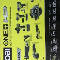 ONE+ HP 18V Brushless Cordless 8-Tool Combo Kit with 4.0 Ah and 2.0 Ah HIGH PERFORMANCE Batteries, Charger, and Bag