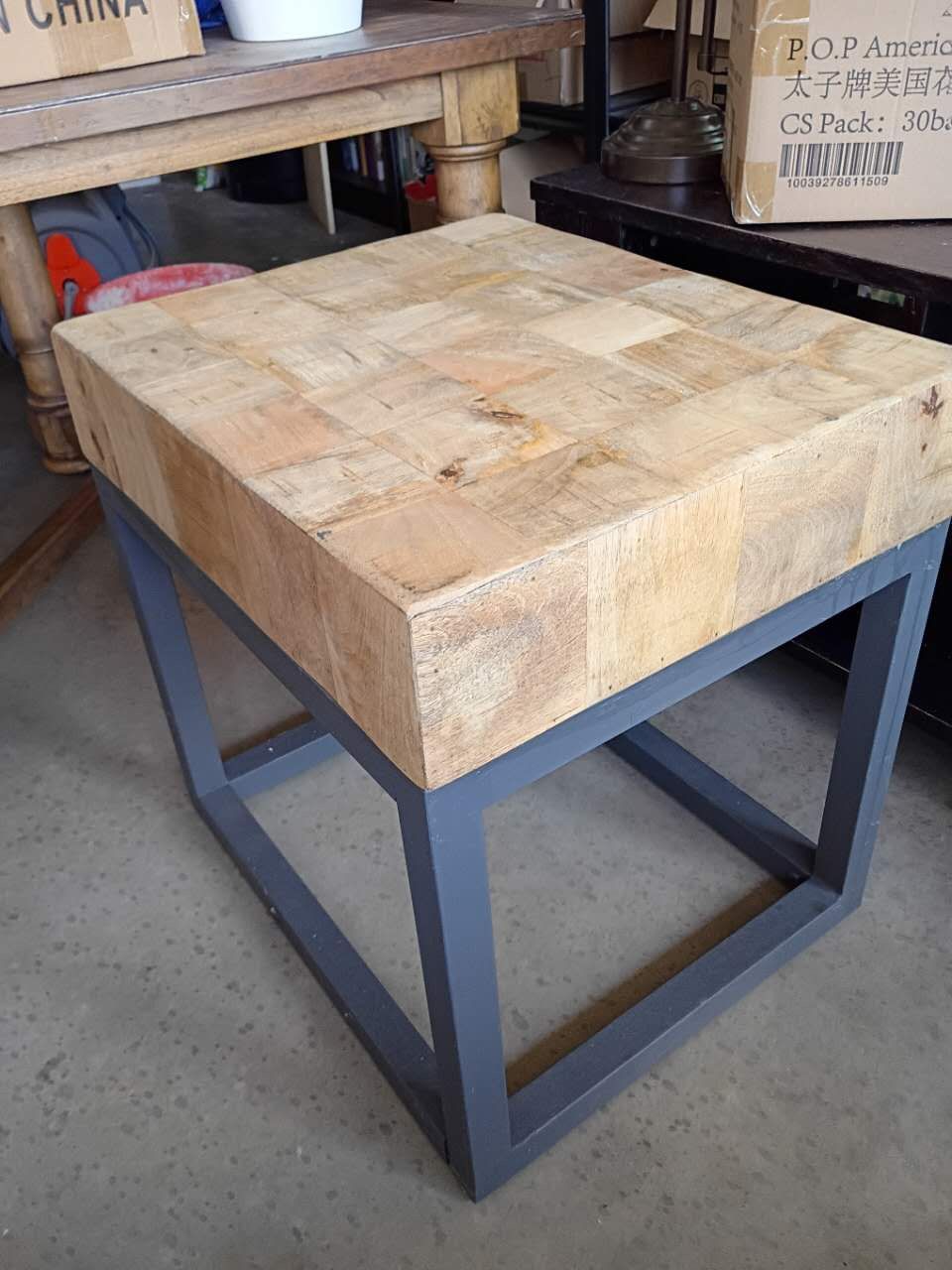 Ashley Solid Wood & Metal Side Table