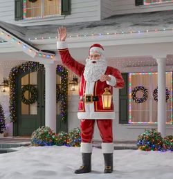 8.5 ft Large Santa Claus Outdoor Christmas Statue with Lantern