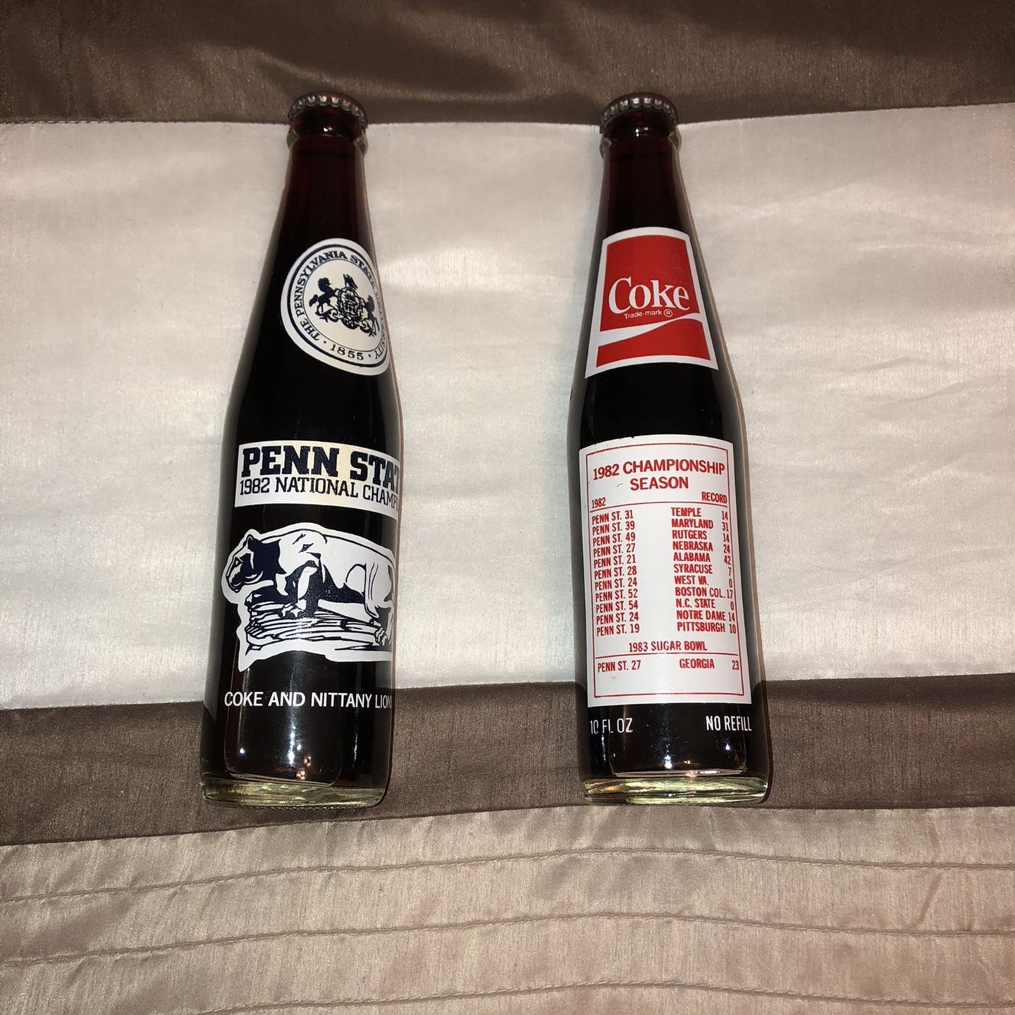 2 Penn State 1982 National Champions Coke Bottles