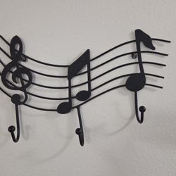 Music Note Wall Decor With Hooks