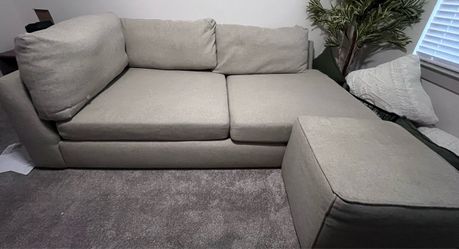 Beige Fabric Sectional Sofa with Chaise