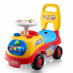 VEVOR Ride On Push Car for Toddlers, Ages 19+ Months, Ride Racer, Sit to Stand Toddler Ride On Toy, Kids Ride On Car with Music Steering, Horn & Under