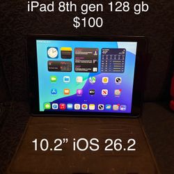 iPad 8th gen 128 gb $100