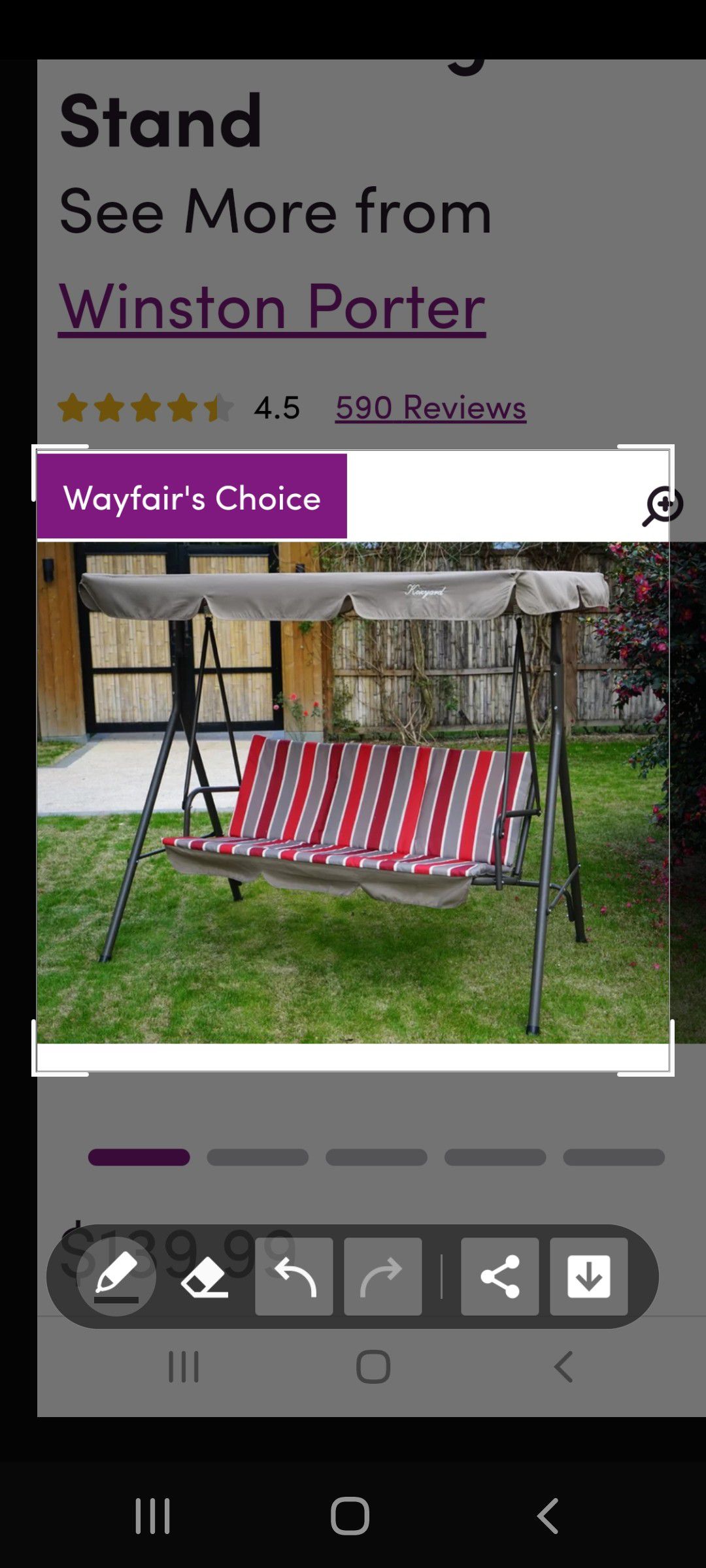 Wayfair Brands...Porch Swing and Closet Organizer