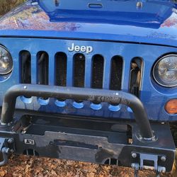 Rugged Ridge XHD Modular Front Winch Bumper + XHD Overrider Hoop + D-Rings Mounting Plates and Rings