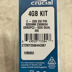 4GB KIT of Crucial 200 PIN RAM