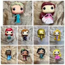 Bundle Lot 10 Funko pop disney Princess Ariel Tiana Rapunzel Jasmine Elsa Anna A