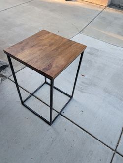 Industrial Wood and Metal Side Table