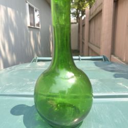 L👀K Vintage Antique Royal Mint Sauce Glass Bottle Emerald Green Art Deco