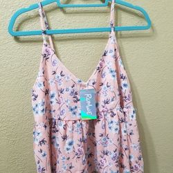 NWT Women's Size Large Spaghetti Strap Flower Blouse
