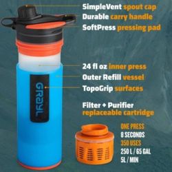 GRAYL GeoPress 24 oz Water Purifier Bottle 