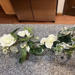 Floral Swag- White Roses And Green 