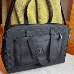 Steve Madden black quilted Laptop Bag
