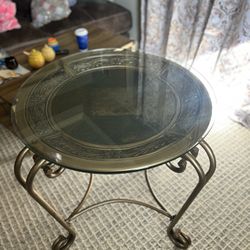 Mid 20th Century French Modern Gilt & Patinated Verre Églomise Entry Table