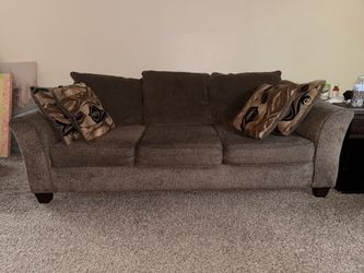 Brown Fabric Sofa and Loveseat Set