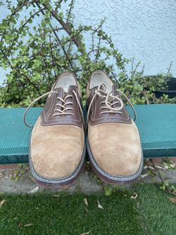 GH Bass & Co.  Men’s Round Toe Lace Up Suede Oxford Shoe Brown Size 9 Two Tone