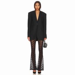 Black Lace Sheer Flare Pants | High Waist | Wide Leg | Y2K