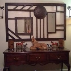Huge Metal Mirror From Hampshire Store. Perfect Condition.  More Than 6 Feet Wide Almost 4 Feet Tall. Very Nice 