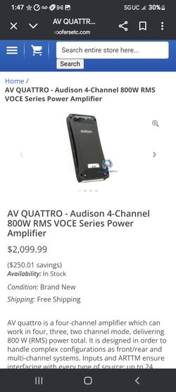 Audison Av Quattro 4 Channel Amplifier 