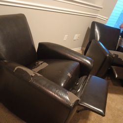 Two Leather Chairs And They're Little Torn But They're In Excellent Condition Just Cover It Selling Them Both For $60