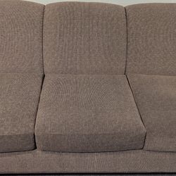 Brown Fabric Sofa And Loveseat 