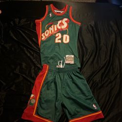 Gary Payton Sonic’s Jersey And Shorts 