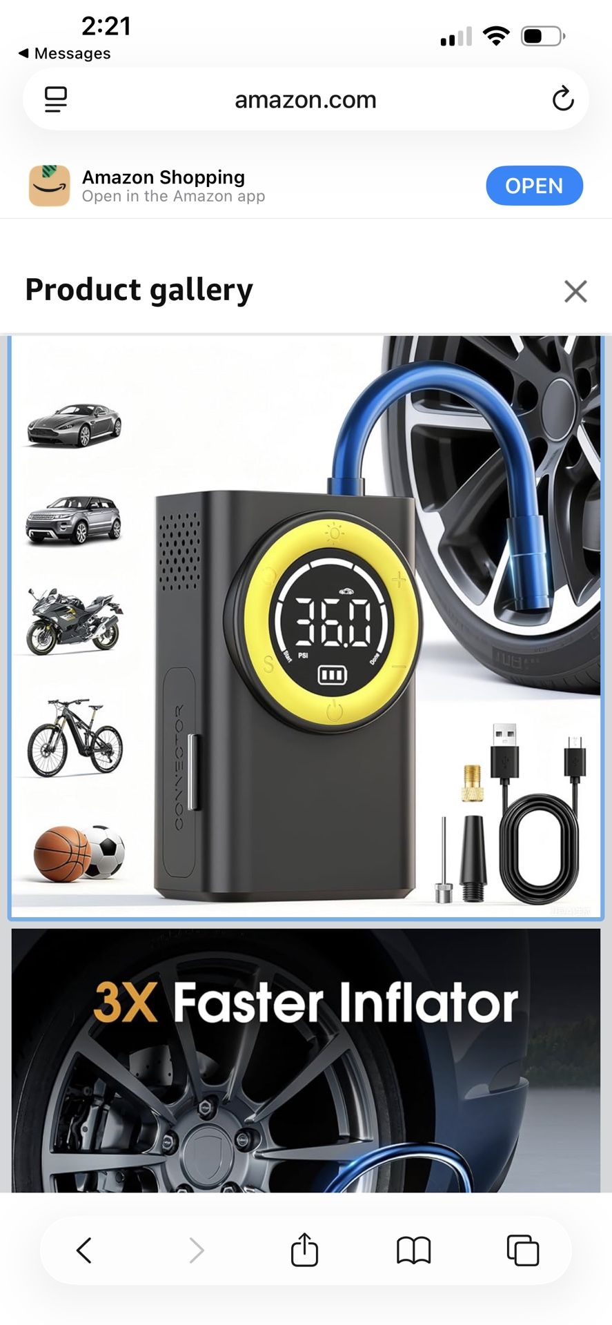 Tire Inflator Portable Compressor 