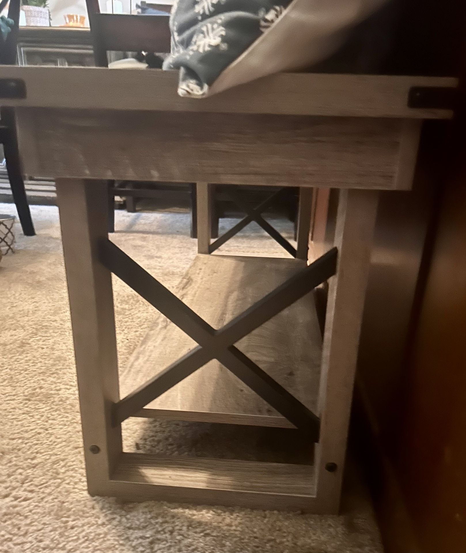 Stratford rustic crossbar entryway clearance bench