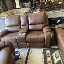 New Set Sofa Leather Gel Recliners Usb Portable Charge