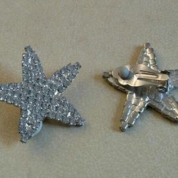 Clip-on Sparkly Starfish Earrings