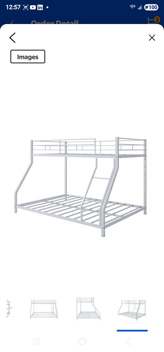 Metal Twin Over Full Bunk Bed, Heavy