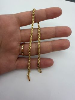 10KT Real Gold Rope Bracelet