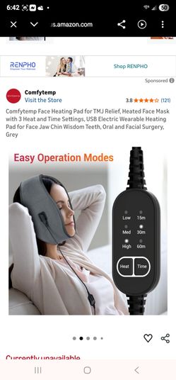 Comfytemp Face Heating Pad for TMJ Relief, Heated Face Mask with 3 Heat