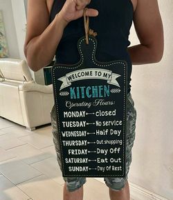 Welcome to My Kitchen Cutting Board Sign