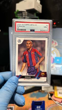 Ronaldo Nazário PSA 9 SP 2022-23 Topps UEFA Club Competitions Barcelona