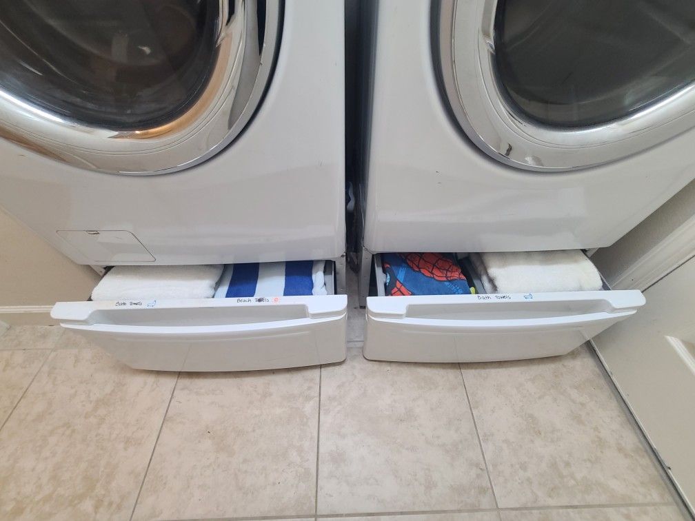 LG TROMM Front Load Washer & Dryer With Drawer Pedestals for Sale in