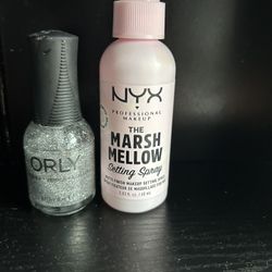 nail polish and face makeup setting spray